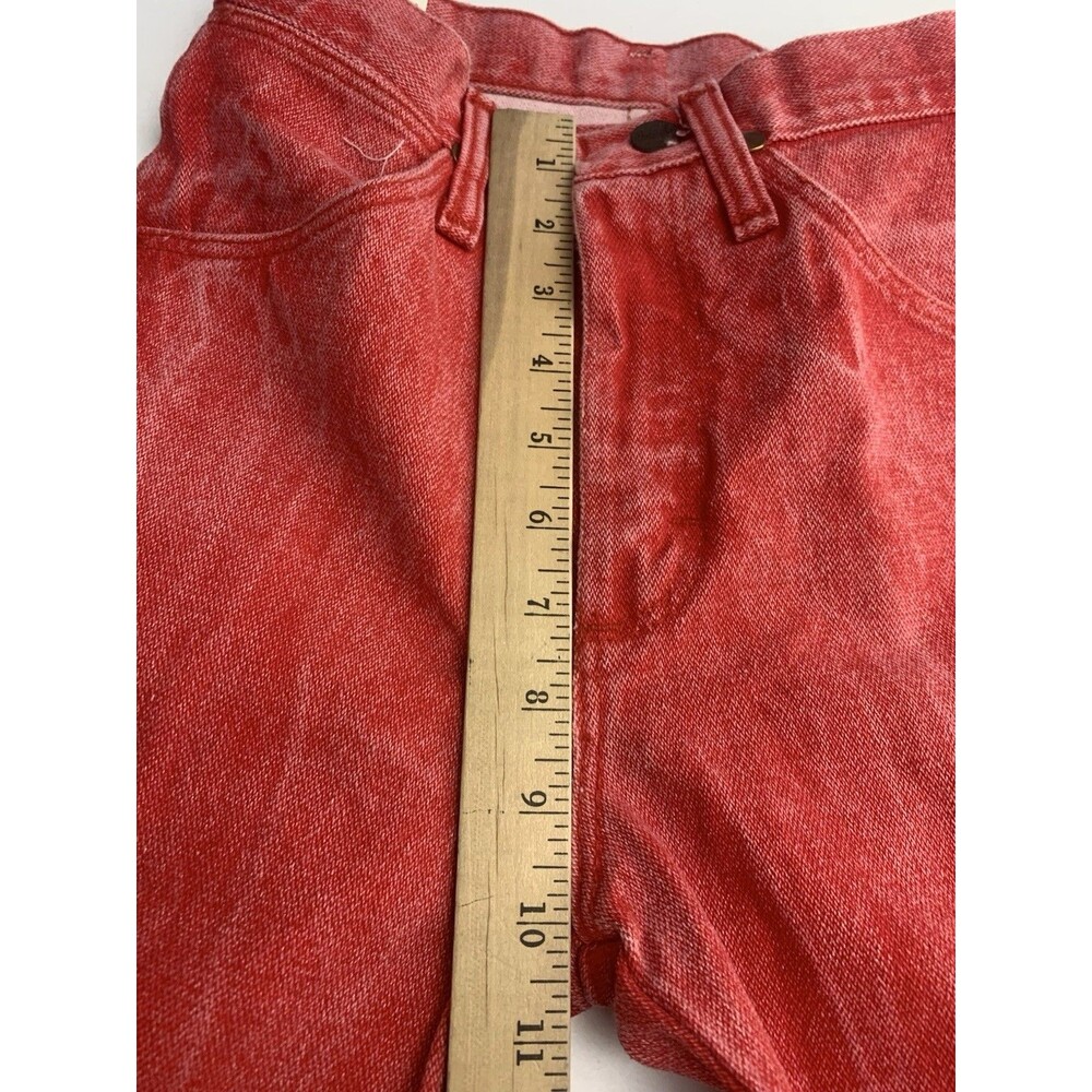 VTG Wrangler Women’s Jeans 1 x 34 Cowboy Cut Western Acid Wash Red-Orange Rodeo - Picture 9 of 16